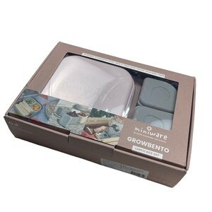 NWT Miniware Grow Bento Silicone Lunch Set Cotton Candy / Gray